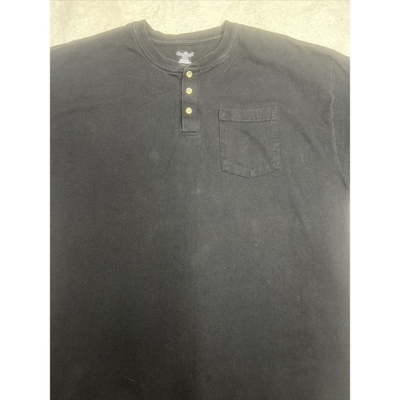 CARHARTT Men's Size 2XL Original Fit Short Sleeve Pocket Henley T-Shirt Black - Picture 2 of 6